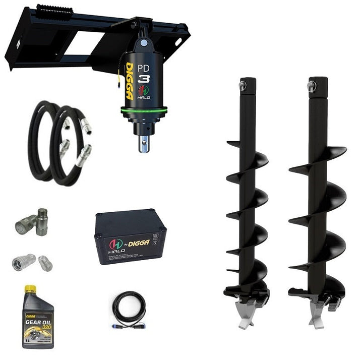 Digga PDH3 HALO auger drive combo package skid steer up to 75Hp Earthmoving Warehouse