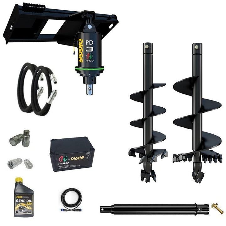 Digga PDH3 HALO auger drive combo package skid steer up to 75Hp Earthmoving Warehouse