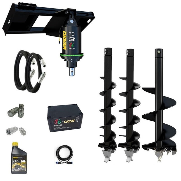 Digga PDH3 HALO auger drive combo package skid steer up to 75Hp Earthmoving Warehouse