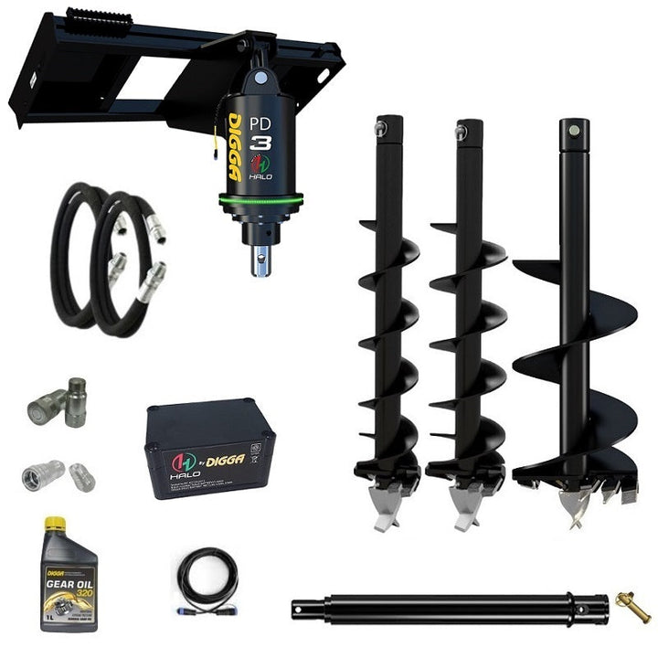 Digga PDH3 HALO auger drive combo package skid steer up to 75Hp Earthmoving Warehouse