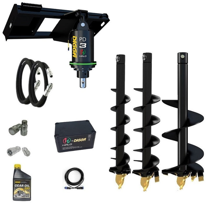 Digga PDH3 HALO auger drive combo package skid steer up to 75Hp Earthmoving Warehouse