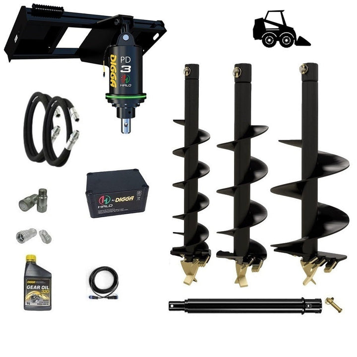 Digga PDH3 HALO auger drive combo package skid steer up to 75Hp Earthmoving Warehouse