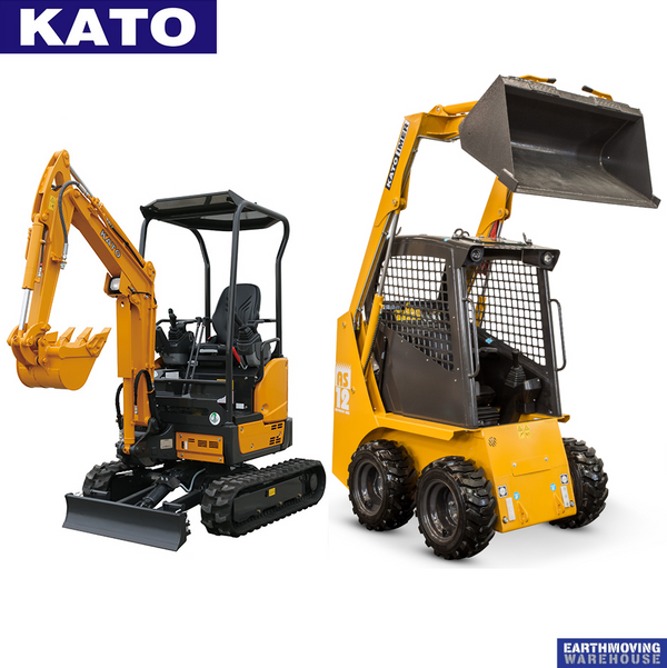 KATO HD17V5 Mini Excavator and AS12 Compact Skid Steer Loader Combo