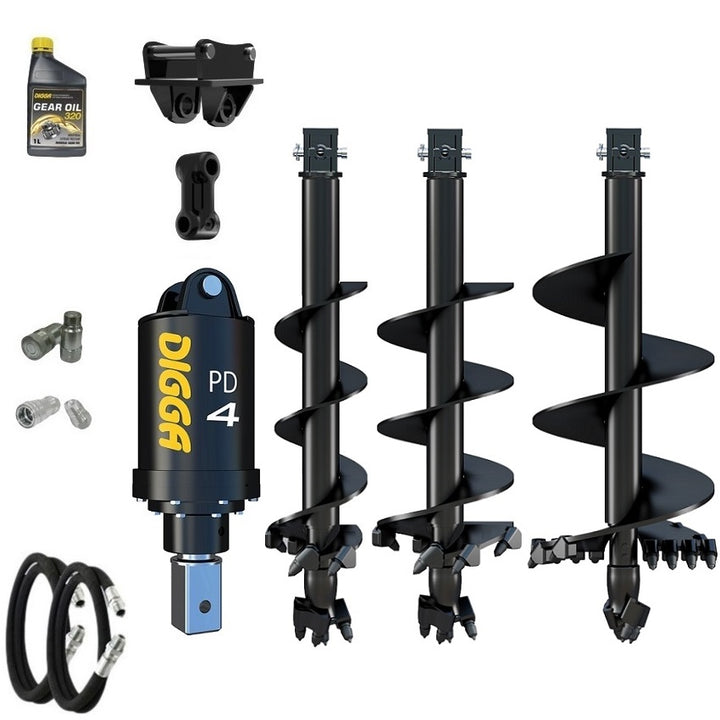 Digga PD4-5 75mm square auger drive combo package mini excavator up to 5.5T Earthmoving Warehouse