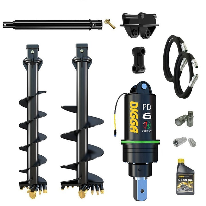 Digga PDH6 HALO 75mm square auger drive combo package mini excavator up to 6.5T Earthmoving Warehouse