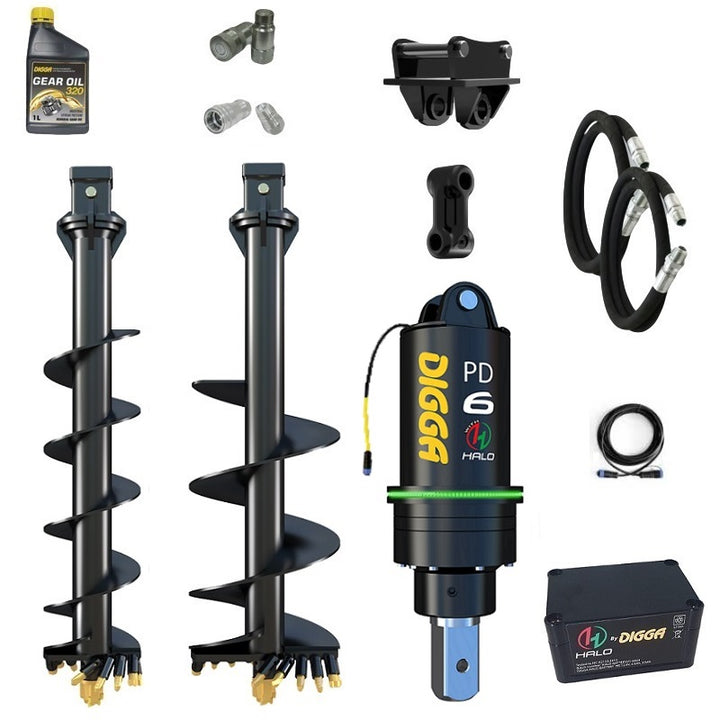 Digga PDH6 HALO 75mm square auger drive combo package mini excavator up to 6.5T Earthmoving Warehouse