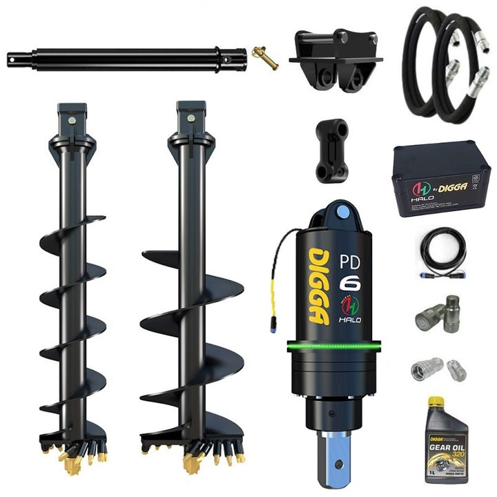 Digga PDH6 HALO 75mm square auger drive combo package mini excavator up to 6.5T Earthmoving Warehouse