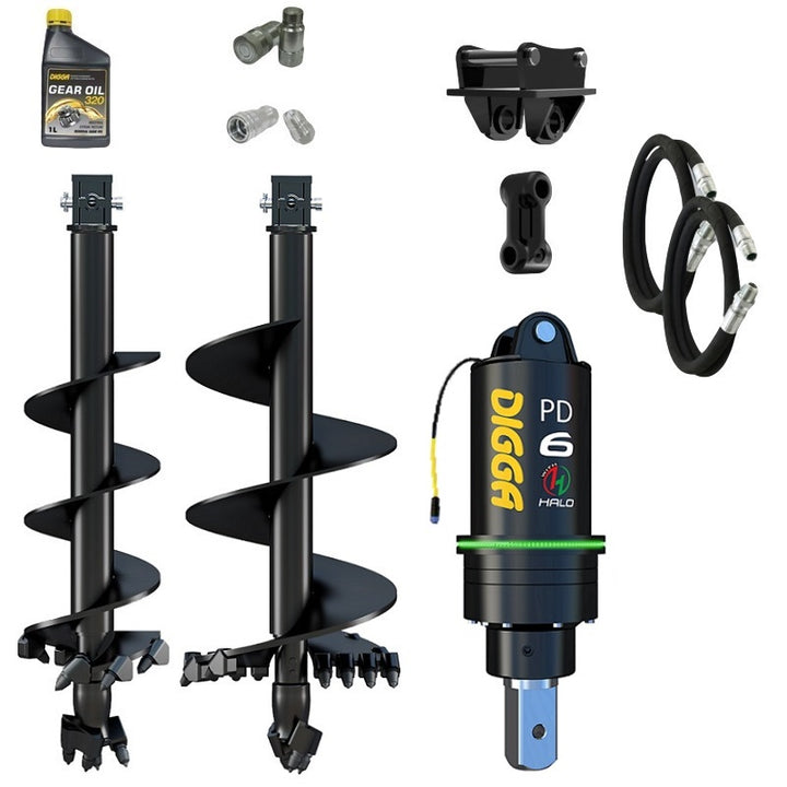 Digga PDH6 HALO 75mm square auger drive combo package mini excavator up to 6.5T Earthmoving Warehouse