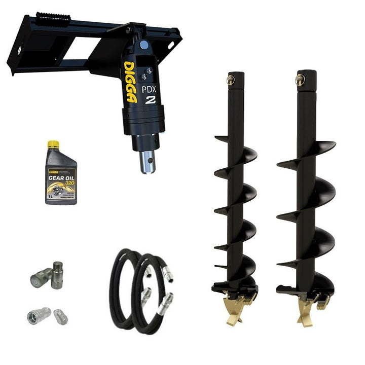 Digga PDX2 auger drive combo package for skid steers up to 50Hp Earthmoving Warehouse