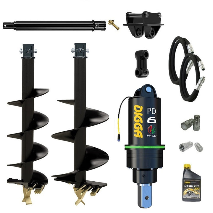 Digga PDH6 HALO 75mm square auger drive combo package mini excavator up to 6.5T Earthmoving Warehouse