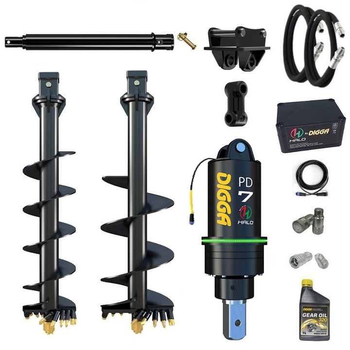 Digga PDH7 HALO 75mm square auger drive combo package excavator up to 7.5T Earthmoving Warehouse