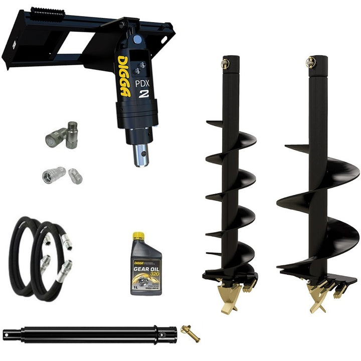 Digga PDX2 auger drive combo package for skid steers up to 50Hp Earthmoving Warehouse