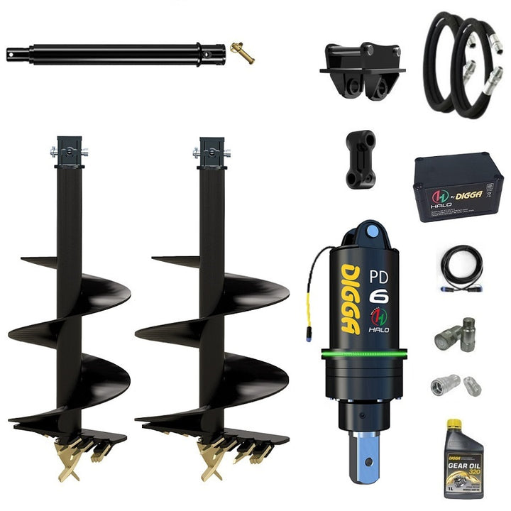 Digga PDH6 HALO 75mm square auger drive combo package mini excavator up to 6.5T Earthmoving Warehouse