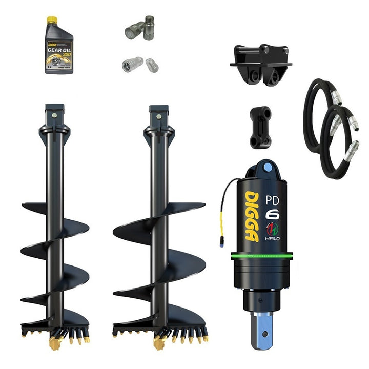 Digga PDH6 HALO 75mm square auger drive combo package mini excavator up to 6.5T Earthmoving Warehouse