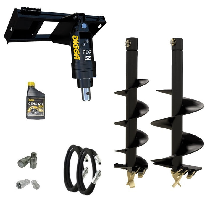 Digga PDX2 auger drive combo package for skid steers up to 50Hp Earthmoving Warehouse