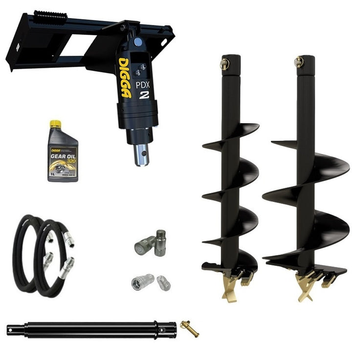 Digga PDX2 auger drive combo package for skid steers up to 50Hp Earthmoving Warehouse