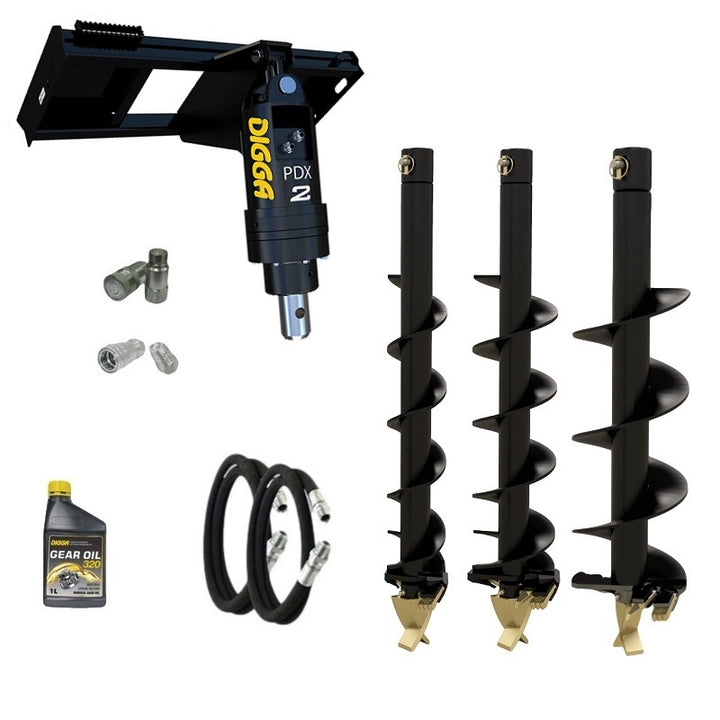 Digga PDX2 auger drive combo package for skid steers up to 50Hp Earthmoving Warehouse