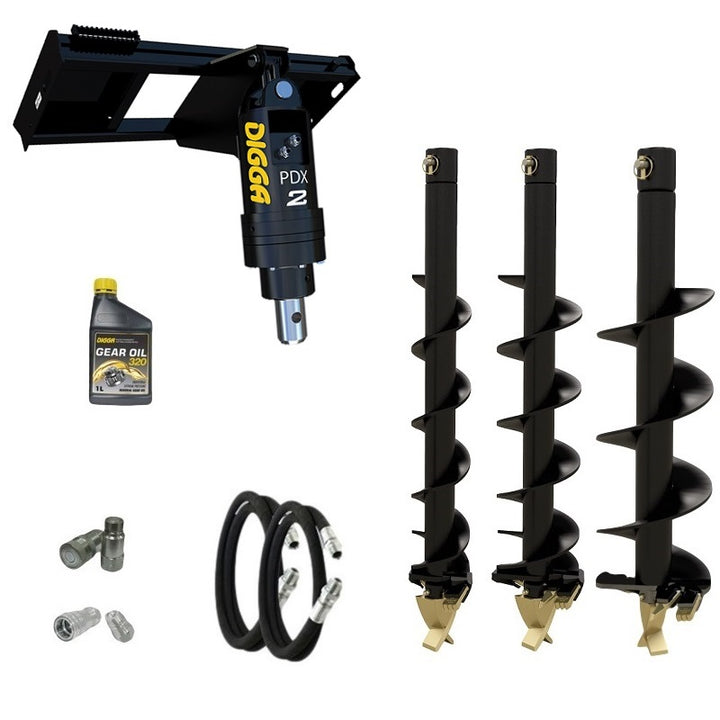 Digga PDX2 auger drive combo package for skid steers up to 50Hp Earthmoving Warehouse