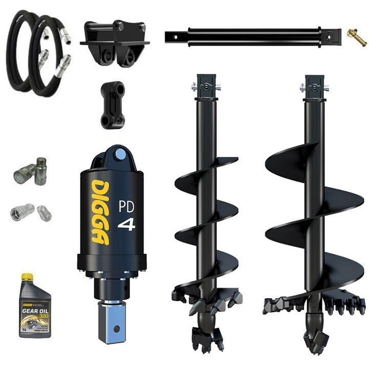 Digga PD4-5 75mm square auger drive combo package mini excavator up to 5.5T Earthmoving Warehouse