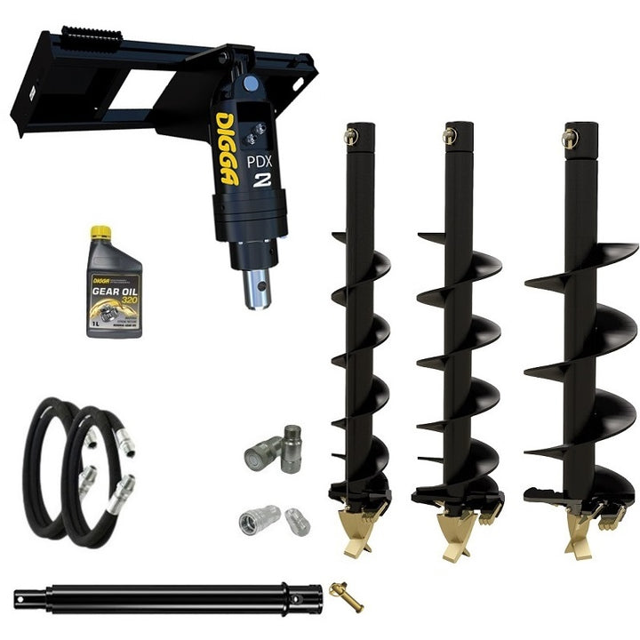 Digga PDX2 auger drive combo package for skid steers up to 50Hp Earthmoving Warehouse