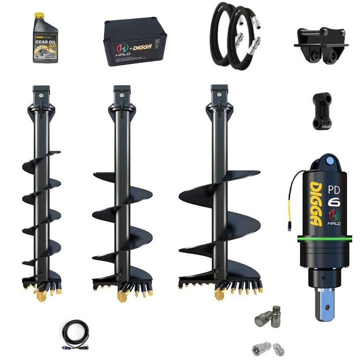 Digga PDH6 HALO 75mm square auger drive combo package mini excavator up to 6.5T Earthmoving Warehouse