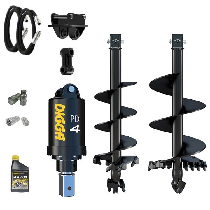 Digga PD4-5 75mm square auger drive combo package mini excavator up to 5.5T Earthmoving Warehouse