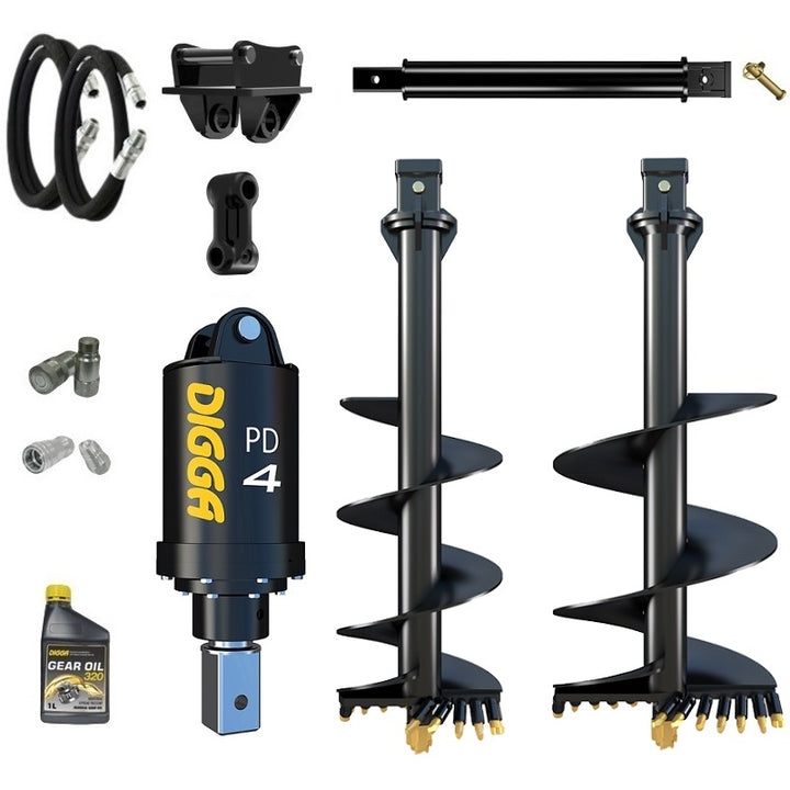 Digga PD4-5 75mm square auger drive combo package mini excavator up to 5.5T Earthmoving Warehouse