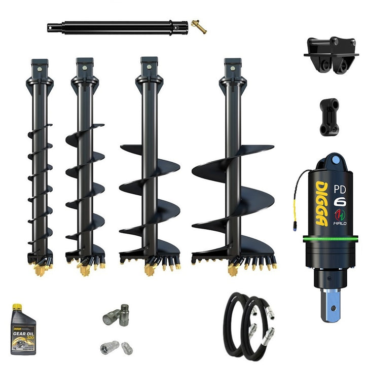 Digga PDH6 HALO 75mm square auger drive combo package mini excavator up to 6.5T Earthmoving Warehouse