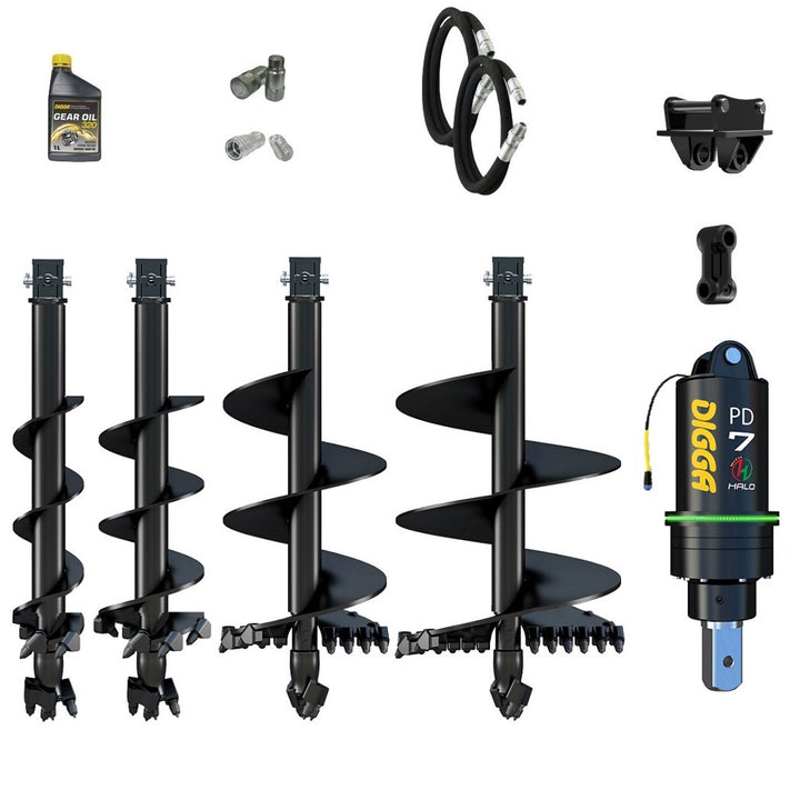 Digga PDH7 HALO 75mm square auger drive combo package excavator up to 7.5T Earthmoving Warehouse