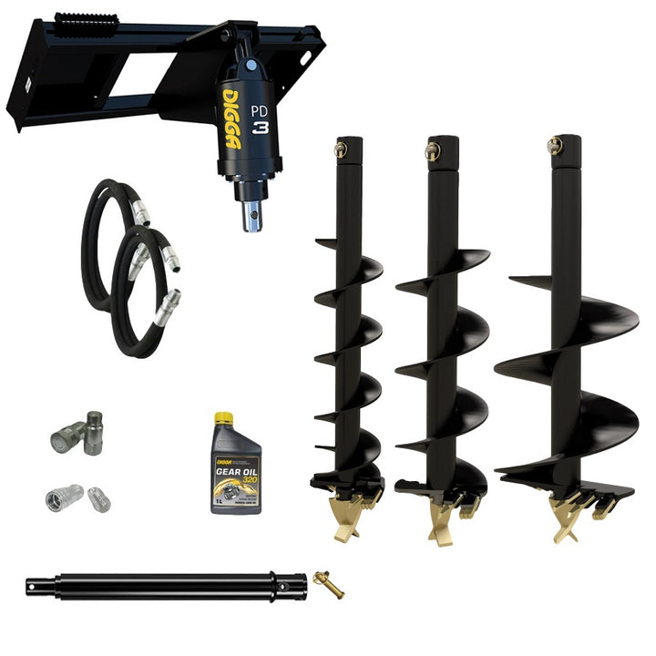 Digga PD3 auger drive combo package skid steer up to 75Hp Earthmoving Warehouse