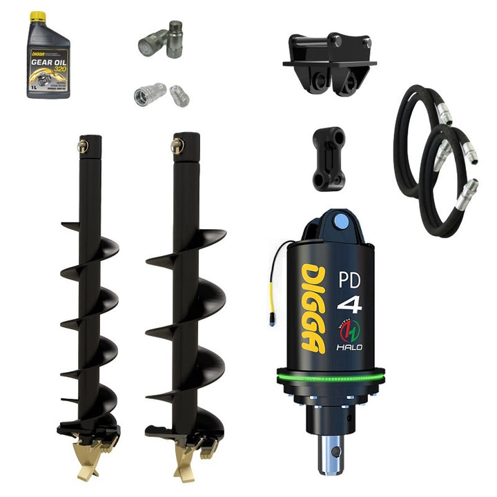 Digga PDH4-2 HALO 65mm round auger drive combo package mini excavator up to 5T Earthmoving Warehouse