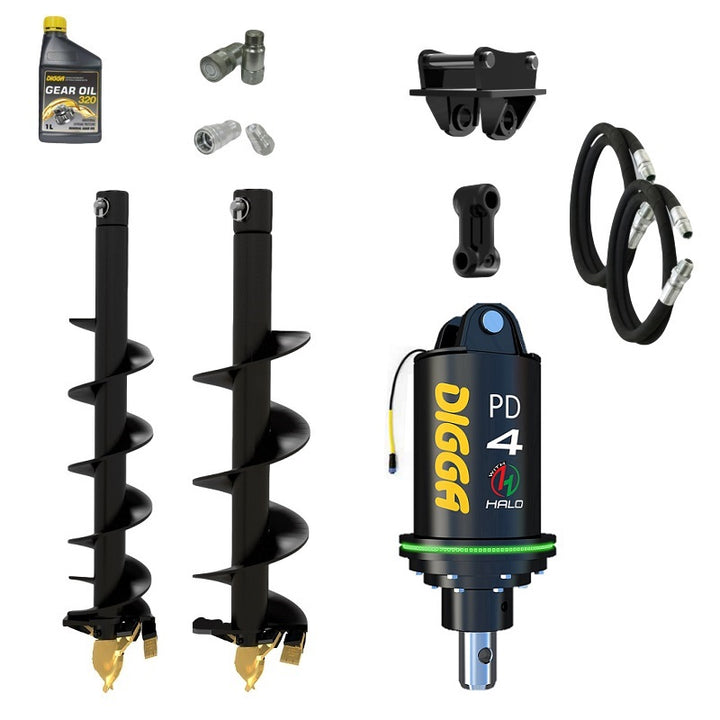 Digga PDH4-2 HALO 65mm round auger drive combo package mini excavator up to 5T Earthmoving Warehouse