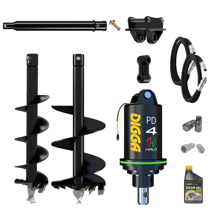 Digga PDH4-2 HALO 65mm round auger drive combo package mini excavator up to 5T Earthmoving Warehouse