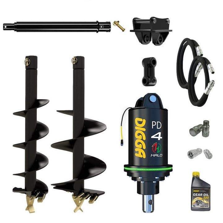 Digga PDH4-2 HALO 65mm round auger drive combo package mini excavator up to 5T Earthmoving Warehouse