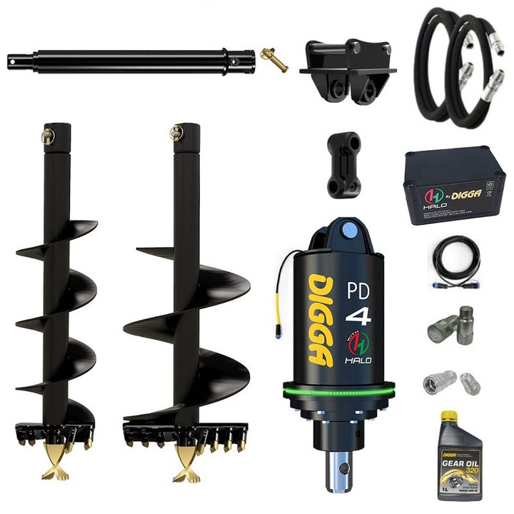 Digga PDH4-2 HALO 65mm round auger drive combo package mini excavator up to 5T Earthmoving Warehouse