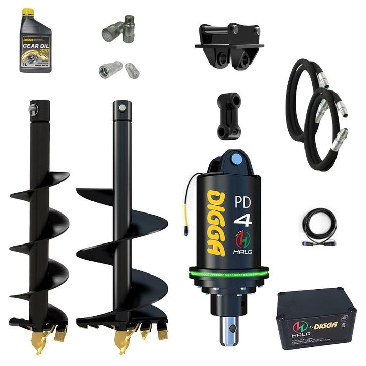 Digga PDH4-2 HALO 65mm round auger drive combo package mini excavator up to 5T Earthmoving Warehouse