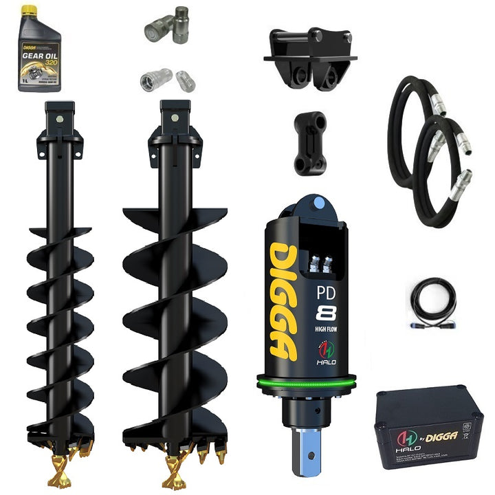 Digga PDH8 HALO auger drive combo package excavators up to 8T with 8 series Earthmoving Warehouse