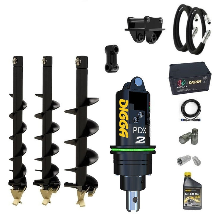 Digga PDXH2 HALO auger drive combo package mini excavator up to 2.7T Earthmoving Warehouse