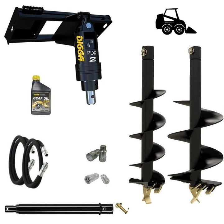 Digga PDX2 auger drive combo package for skid steers up to 50Hp Earthmoving Warehouse