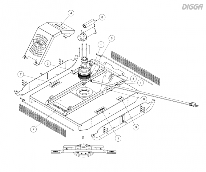 Digga Spare Parts to suit Mini Slasher 1000mm - Body Assembly ...